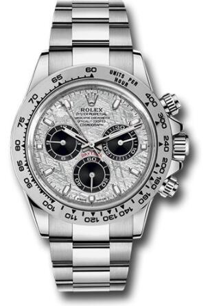 Replica Rolex White Gold Cosmograph Daytona 40 Watch 116509 Meteorite and Black Index Dial - Oyster Bracelet